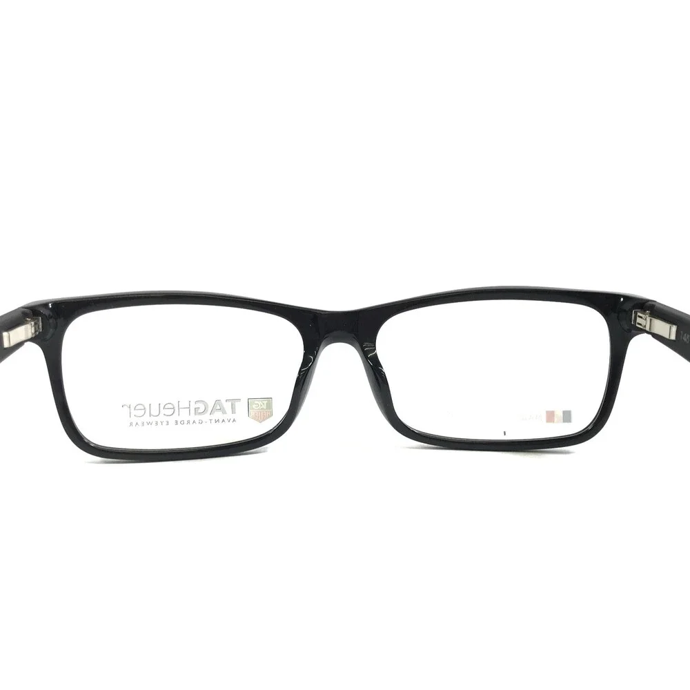 Tag Heuer Eyeglasses Frames TH551 005 Black Red Rectangle Full Rim 57-16-145
